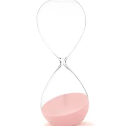 Gift Decor Zandloper cilinder - roze - 45 min - glas - D9xH25 cm