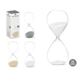 Gift Decor Zandloper cilinder - grijs - 35 min - glas - D9xH25 cm