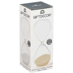 Gift Decor Zandloper cilinder - grijs - 35 min - glas - D9xH25 cm