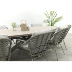 GI Margriet/Edison 8-persoons ovale tuinset 280x140 cm. - Taupe