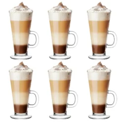 Glasmark Caffe Latte macchiato glazen Paris - glas - 6x - 250 ml