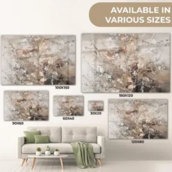 Glasschilderij 120x80 cm Amandelbloesem - Kunst - Van Gogh - Beige - Abstract
