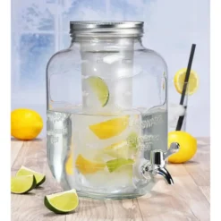 Glazen drank dispenser/limonadetap - met kraantje - 4 liter