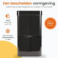 Goliving Automatische Sensor Prullenbak 64 Liter – Afvalemmer keuken - Afvalbak