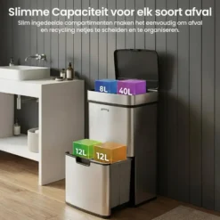 Goliving Automatische Sensor Prullenbak 64 Liter – Afvalemmer keuken - Afvalbak