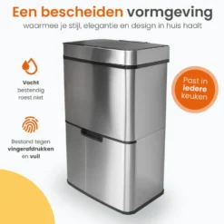 Goliving Automatische Sensor Prullenbak 64 Liter – Afvalemmer keuken - Afvalbak