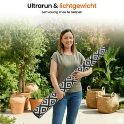 Goliving Buitenkleed Summer Diamond - 183x290CM - Draagtas - Zwart/Wit