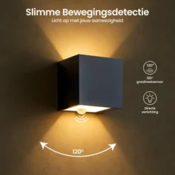 Goliving buitenlamp – Wandlamp - Kubuslamp – LED - Zwart