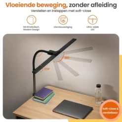 Goliving Bureaulamp met Klem - 78 CM - LED Dimbaar - Touch Bediening