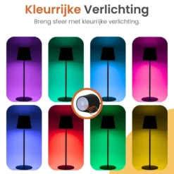 Goliving Chroma Tafellamp Oplaadbaar – Draadloos en Dimbaar – Touch – Nachtlamp