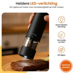 Goliving Elektrische Peper en Zoutmolen Set - LED Licht - Op Batterijen