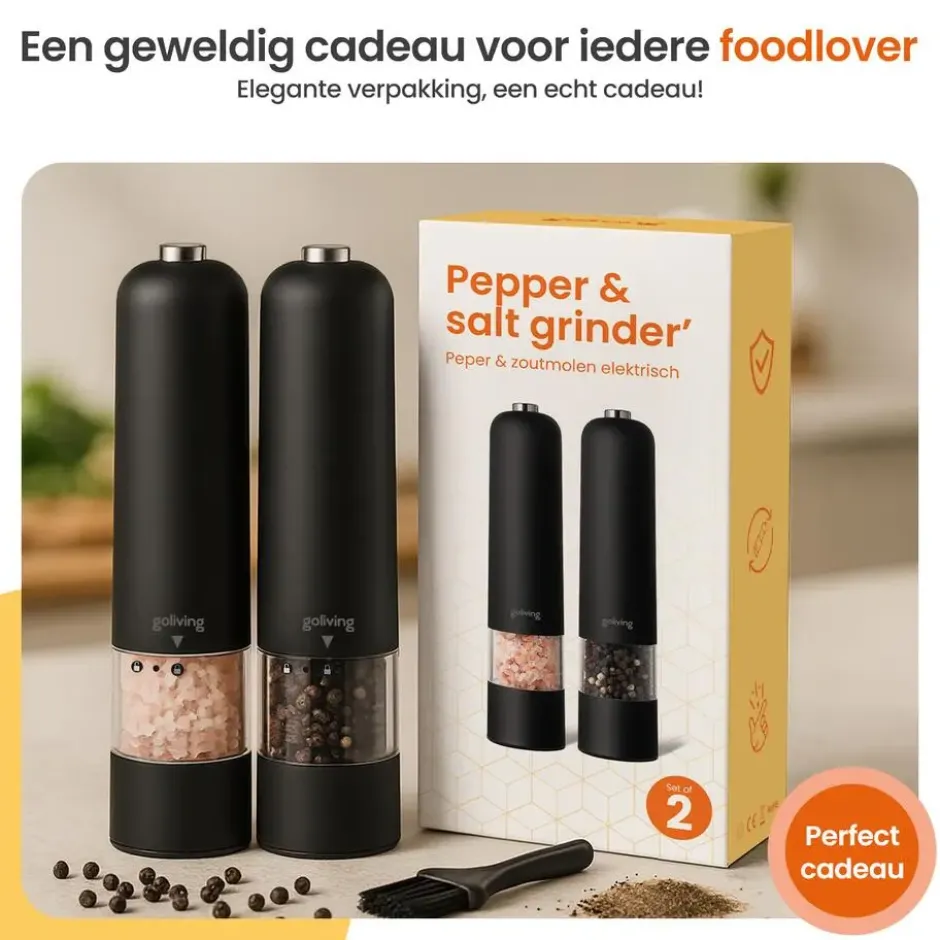 Goliving Elektrische Peper en Zoutmolen Set - LED Licht - Op Batterijen