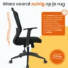 Goliving Ergonomisch bureaustoel - Verstelbaar - Op wieltjes - Zwart