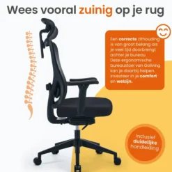 Goliving Ergonomische Bureaustoel - Kantoorstoel - Volwassenen - Zwart