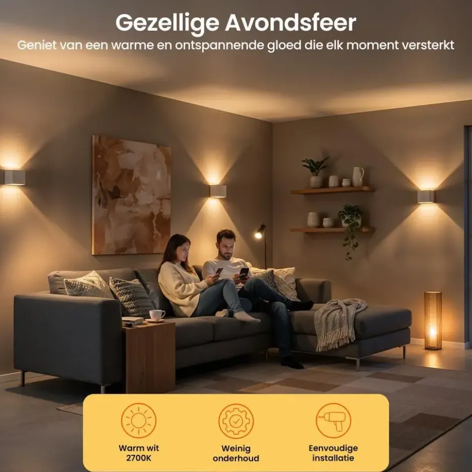 Goliving lamp – Wandlamp - Buitenlamp - LED-verlichting waterdicht - 10x10x10 cm