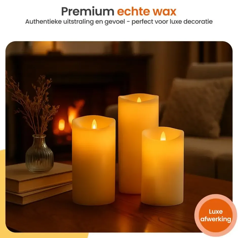 Goliving Led Kaarsen - Bewegende Vlam - Afstandsbediening - Set van 9