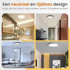 Goliving Plafondlamp - Plafonnière - LED - Ø23cm - Wit