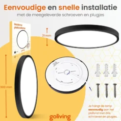 Goliving Plafondlamp - Plafonnière - LED - Ø23cm - Wit