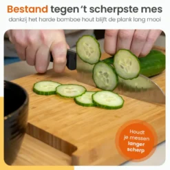 Goliving Snijplank met Uitschuifbare Keukenweegschaal – Bamboe – 40 tot 56 cm