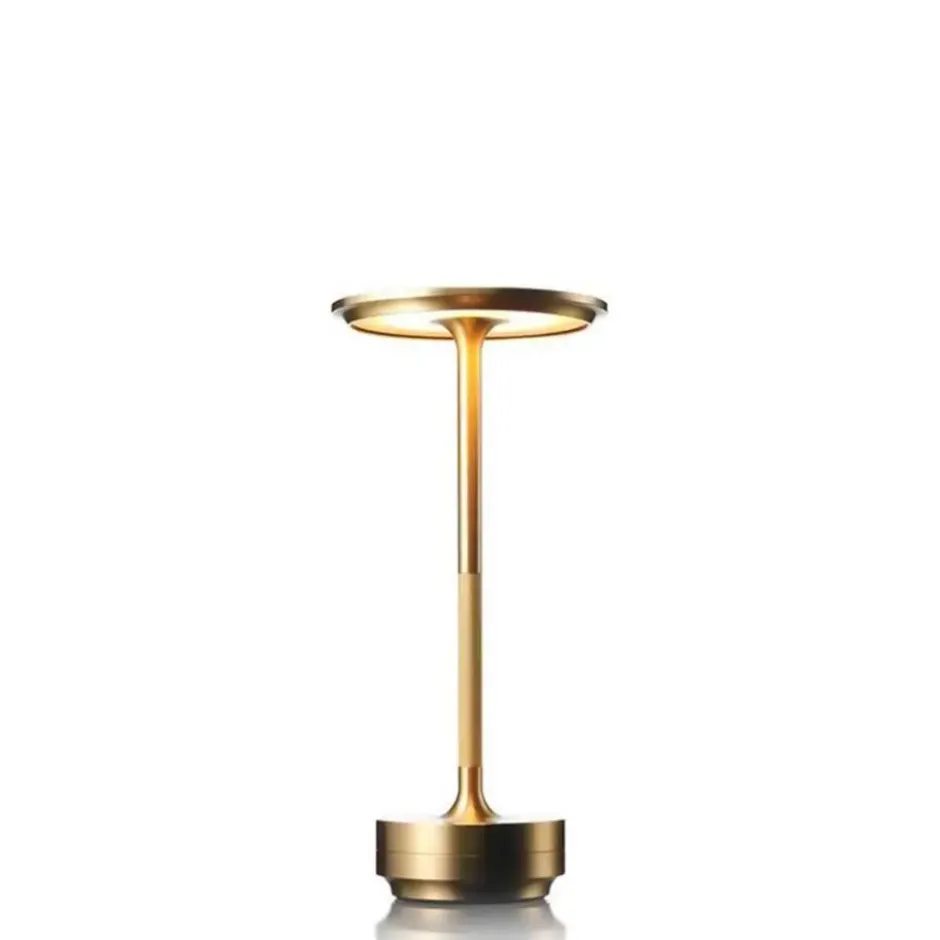 Goliving Tafellamp Op Accu - Oplaadbaar en Dimbaar - Hoogte 27 cm - Goud