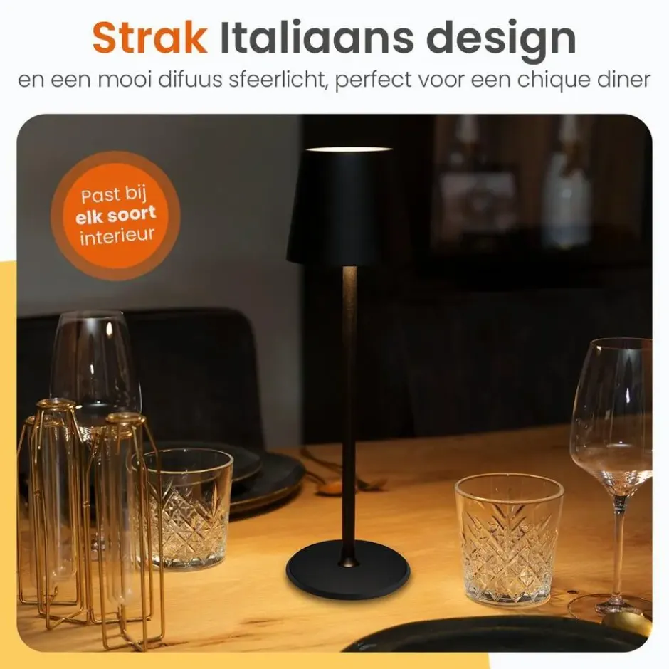 Goliving Tafellamp Oplaadbaar – Draadloos en dimbaar – Moderne touch lamp