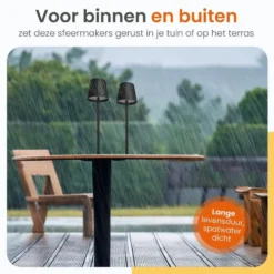 Goliving Tafellamp Oplaadbaar – Draadloos en dimbaar – Moderne touch lamp
