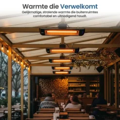Gologi Slimme Terrasverwarmer - Heater Elektrisch - 2000W - Zwart