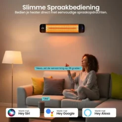Gologi Slimme Terrasverwarmer - Heater Elektrisch - 2000W - Zwart