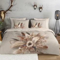 Good Morning Bohemian Flanel Dekbedovertrek Zand-2-persoons (200 x 200/220 cm)