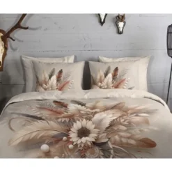 Good Morning Bohemian Flanel Dekbedovertrek Zand-2-persoons (200 x 200/220 cm)