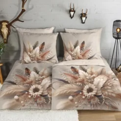Good Morning Bohemian Flanel Dekbedovertrek Zand-Lits-jumeaux (240 x 200/220 cm)