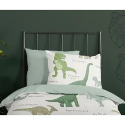 Good Morning Dino Jurassic Mix Kinderdekbedovertrek Groen