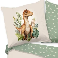 Good Morning Dino Kinderdekbedovertrek Groen