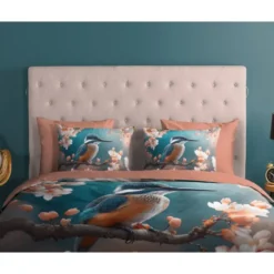 Good Morning IJsvogel Dekbedovertrek Blauw-Lits-jumeaux (240 x 200/220 cm)