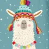 Good Morning Lama’s Winterfeest Flanel Dekbedovertrek Petrol
