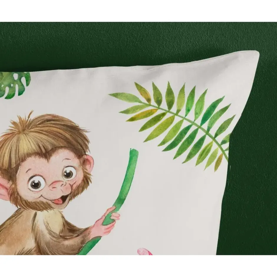 Good Morning Monkey Town Kinderdekbedovertrek Groen