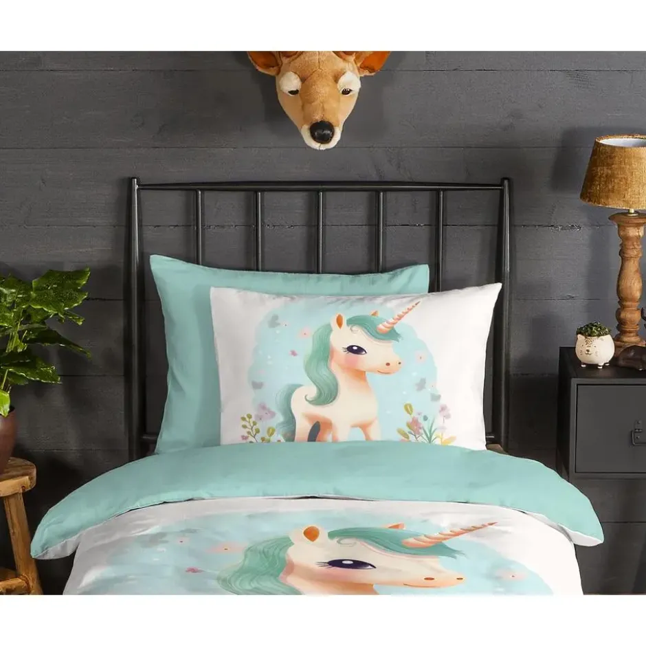 Good Morning One Unicorn Flanel Dekbedovertrek Multi