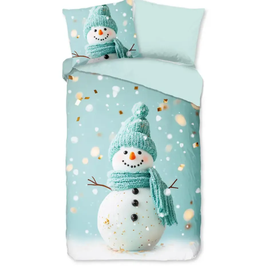 Good Morning Sneeuwpop Flanel Dekbedovertrek Mint
