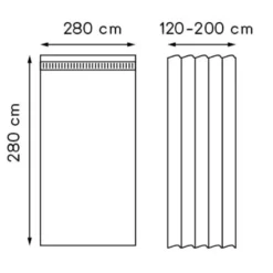 Gordijn Miran XL - zand - 280x280 cm (1 stuk)
