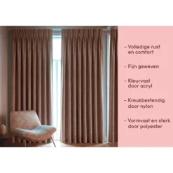 Gordijnstof Nox verduisterend - oud roze