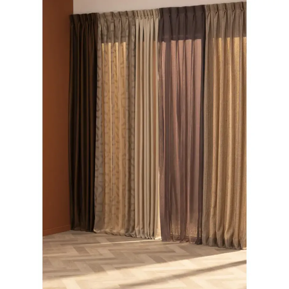 Gordijnstof Vivian verduisterend - terra