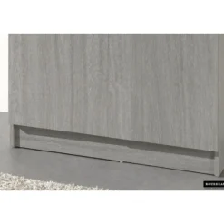 Grijze eik opbergkast Ray 80 cm met 2 deuren en 4 planken