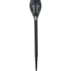 Grundig Tuinfakkel - solar - vlam effect - zwart - 48 cm