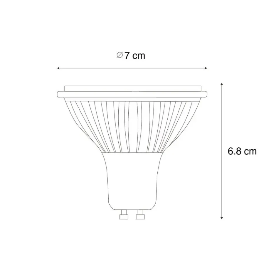 GU10 dimbare LED lamp 70mm 6.5W 600 lm 3000K
