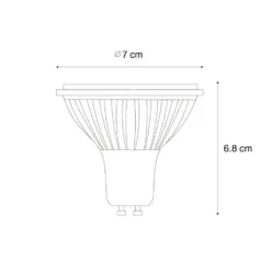 GU10 3-staps dimbaar LED lamp 70mm 6.5W 600 lm 2700K