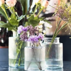 Hakbijl Glass Bloemenvaas Yara - transparant - glas - D15 x H22