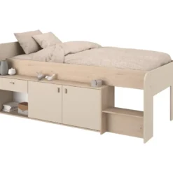 Halfhoogslaper Luna - eiken/greige - 90x200 cm