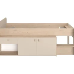 Halfhoogslaper Luna - eiken/greige - 90x200 cm