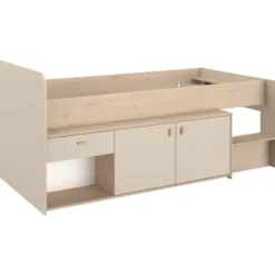 Halfhoogslaper Luna - eiken/greige - 90x200 cm