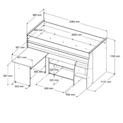 Halfhoogslaper Reverse - wit - 110x183,1x206,4 cm